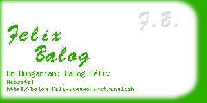 felix balog business card